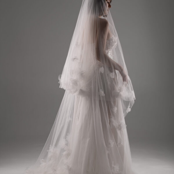 Peony 3D flowers veil Peony 3D flowers veil